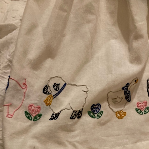 Handmade simple rabbit doll with pretty hand embroidered dress cow pig chicken - Picture 10 of 14